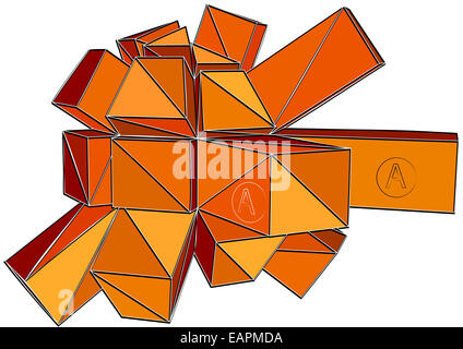 Abstract forme geometriche come elemento infografico su sfondo bianco Foto Stock