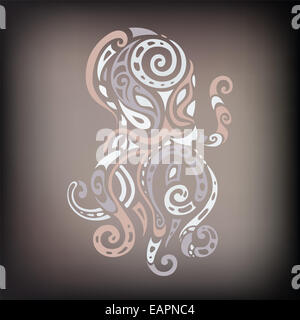 Ocean polpo. Modello etnico. Foto Stock