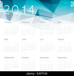 Il calendario 2014. Vettore. Foto Stock