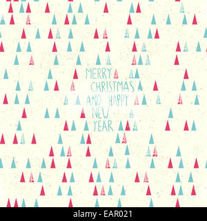 Merry Christmas Card disegnati a mano. Foto Stock