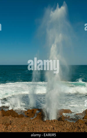 Blowhole vicino a Carnarvon, Coral Coast, WA, Australia Foto Stock