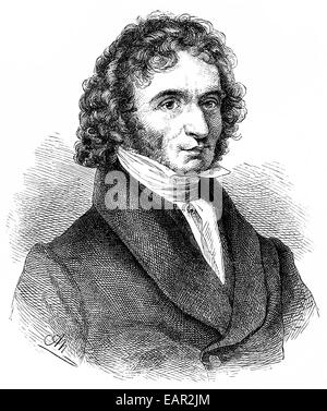 Nicolò o Niccolò Paganini, 1782-1840, Italiano violinista chitarrista e compositore, Ritratto von Niccolò oder Nicolò Paganini, 178 Foto Stock