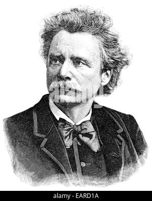 Edvard Hagerup Grieg, 1843 - 1907, un norvegese pianista e compositore del periodo romantico, Ritratto von Edvard Hagerup Grieg, 1 Foto Stock