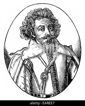 Michael Praetorius o Schultheiss, 1571-1621, del compositore tedesco, organista, corte Kapellmeister, studioso durante il periodo di transizione f Foto Stock