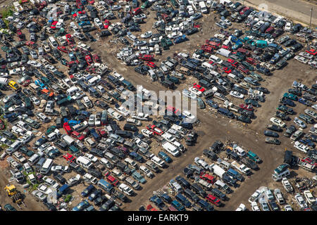 Auto Junkyard vista aerea Foto Stock