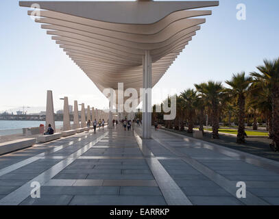 Quay due El Palmeral de las Sorpresas dello sviluppo portuale del moderno nuovo Cruise Terminal, Malaga, Spagna Foto Stock