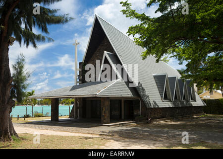 Mauritius Grand Baie, Chapelle, Sts Anges Guardiens chiesa cattolica accanto al mare Foto Stock