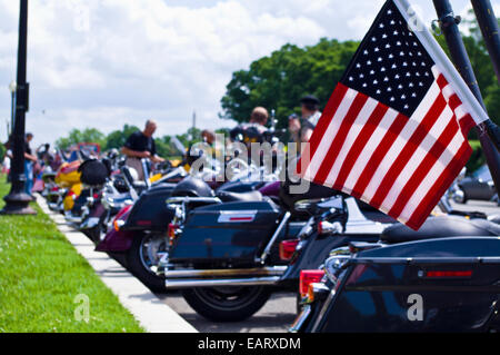 Veterani e moto club scendere su Washington per il Memorial Day. Foto Stock