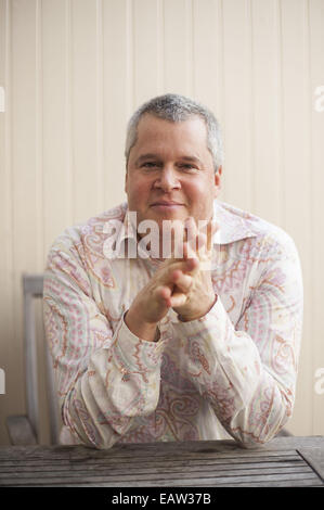 San Francisco, CA, Stati Uniti d'America. 24 ott 2014. Daneil Gestore, autore di ''siamo pirati'' e il Lemony Snickett serie di libri, fotografato a San Francisco, CA. © Mark Murrmann/ZUMA filo/Alamy Live News Foto Stock