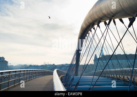 Bernatka ponte sul fiume Vistola a Cracovia, Polonia Foto Stock