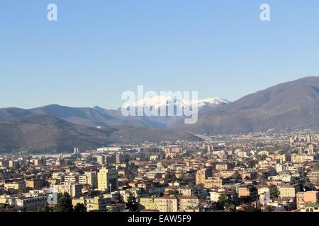 Veduta aerea della città di Brescia dal castello Foto Stock