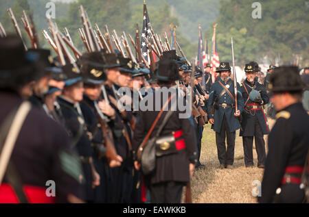 La guerra civile rievocazione storica della prima battaglia di Manassas. Foto Stock