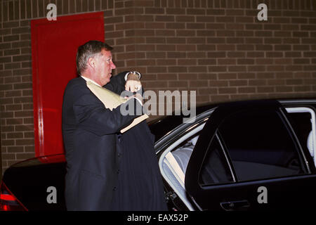 Il sir Alex Ferguson prima che il Manchester United home partita contro il Leeds United a Old Trafford, Manchester su Ottobre 21st, 2000. © Rinaldo Sumayku Foto Stock