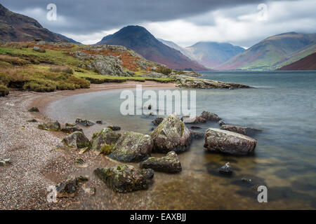 Wast Water nel Parco Nazionale del Distretto dei Laghi, Inghilterra Foto Stock