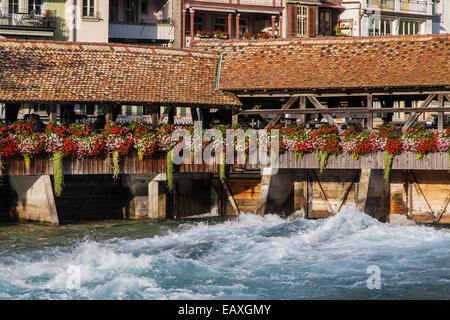 Ponte di fiori in Thun, Svizzera. Foto Stock