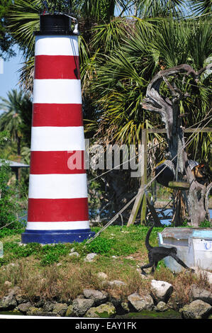 Una scimmia prances intorno a Bird Island, noto anche come Monkey Island, nel fiume Homosassa, Florida Foto Stock