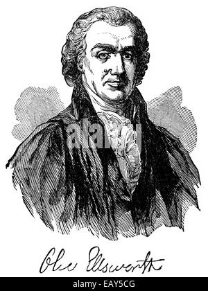 Ritratto di Oliver Ellsworth, 1745 - 1807, un avvocato americano e uomo politico, presidente della Corte suprema degli Stati Uniti Foto Stock