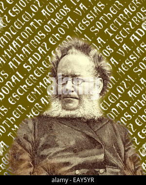 Henrik Ibsen, 1828 - 1906, un norvegese scrittore e drammaturgo, Johan Henrik Ibsen, 1828 - 1906, ein norwegischer Schriftsteller Foto Stock