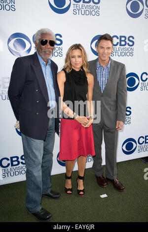 Televisione CBS Studios 'Summer soiree" presso il London Hotel in West Hollywood - Arrivi con: Morgan Freeman,Tea Leoni,Tim Daly dove: Los Angeles, California, Stati Uniti quando: 19 Maggio 2014 Foto Stock