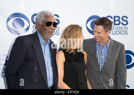 Televisione CBS Studios 'Summer soiree" presso il London Hotel in West Hollywood - Arrivi con: Morgan Freeman,Tea Leoni,Tim Daly dove: Los Angeles, California, Stati Uniti quando: 19 Maggio 2014 Foto Stock