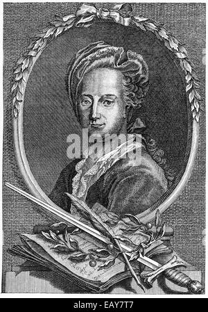 Ritratto di Ewald Christian von Kleist, 1715 - 1759, un poeta tedesco e ufficiale prussiano, Portait von Ewald Christian von Kleist Foto Stock