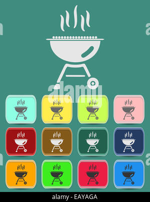 Grill barbecue icon illustrazione Foto Stock