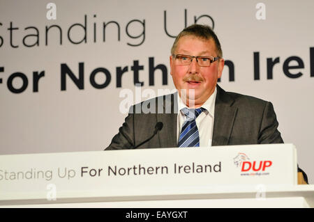 Belfast, Irlanda del Nord. 22 Novembre, 2014. Sammy Wilson MP (Sud Antrim) al 2014 Conferenza DUP Credit: stephen Barnes/Alamy Live News Foto Stock