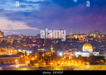 Gerusalemme, Israele vecchio lo skyline della citta'. Foto Stock