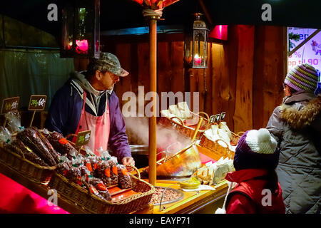 Il mercatino di Natale sulla Hobro Plads, centro città, Copenhagen Capital Region Danimarca, Europa Foto Stock