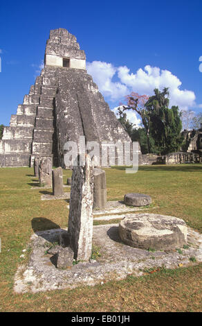 Tempio che io (o tempio della grande Jaguar) al Parco Nazionale di Tikal, Guatemala, America Centrale Foto Stock