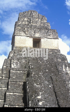 Tempio che io (o tempio della grande Jaguar) al Parco Nazionale di Tikal, Guatemala, America Centrale Foto Stock