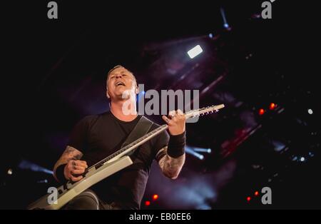 James Hetfield, front man dei Metallica eseguire durante il concerto per Valor Novembre 11, 2014 a Washington D.C. Foto Stock