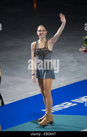 Il Campione olimpico Adelina Sotnikova (RUS) nel Signore la figura pattinare presso i Giochi Olimpici Invernali, Sochi 2014 Foto Stock