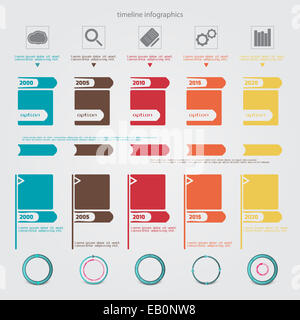 Nuovo set di timeline icone infografico. vector graphic design Foto Stock