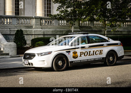 Negli Stati Uniti il servizio segreto la polizia Ford Taurus auto della polizia, Washington DC Foto Stock