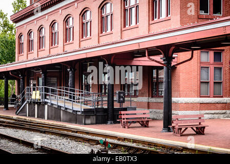 Western Maryland Scenic Railroad Depot, Cumberland, Maryland Foto Stock