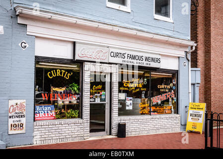 Curtis famoso Weiners, 35 North Liberty Street, Cumberland, Maryland Foto Stock