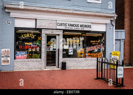 Curtis famoso Weiners, 35 N Liberty Street, Cumberland, Maryland Foto Stock