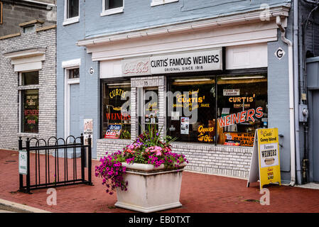 Curtis famoso Weiners, 35 N Liberty Street, Cumberland, Maryland Foto Stock