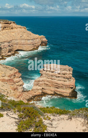 Isola Rock, Kalbarri NP, WA, Australia Foto Stock