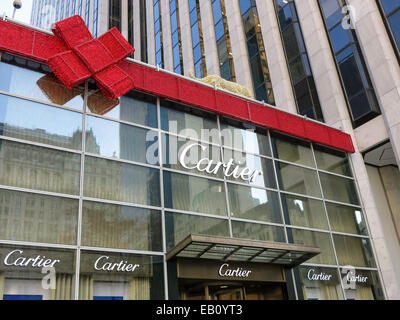 Cartier Store Front, stagione di vacanze, NYC Foto Stock