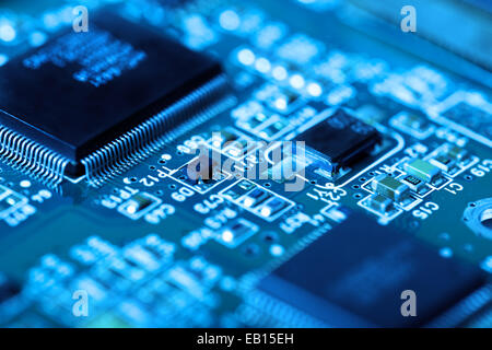 Scheda a circuito elettronico con il processore Foto Stock