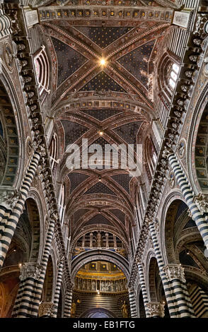 Il soffitto del Duomo di Siena in Toscana, Italia. Foto Stock