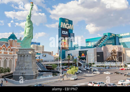 Una vista di alberghi in sulla Strip di Las Vegas. Foto Stock