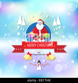 Babbo Natale sul biglietto di auguri azienda confezione regalo Foto Stock