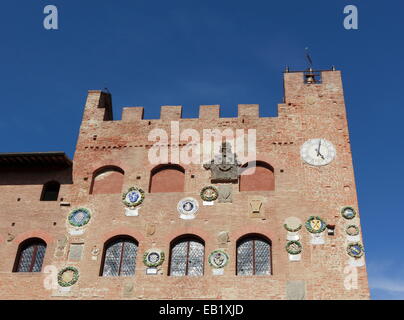 Il Palazzo Pretorio in Certaldo Alto, Toscana, Italia. Foto Stock