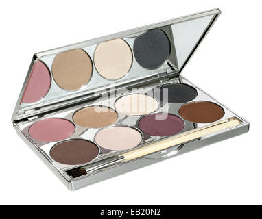 kit compatto eyeshadow fotografato su sfondo bianco Foto Stock