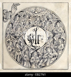 Il coro celeste, Dio la creazione degli angeli. Da "Liber Chronicarum' di Hartmann Schedel (1440-1514). Vedere la descrizione per maggiori informazioni. Foto Stock