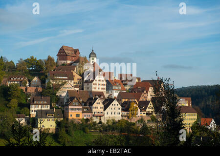 Vista di Altensteig, Foresta Nera, Baden-Württemberg, Germania Foto Stock