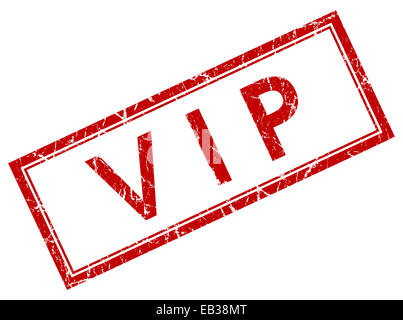 Vip quadrato rosso timbro Foto Stock